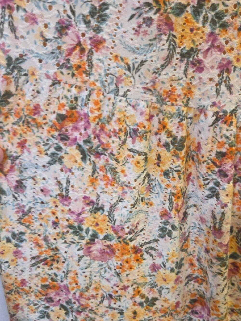 LuLaRoe Floral Tiered Maxi Skirt - Yellow, Pink, Green With Slip Underneath - Picture 5 of 5